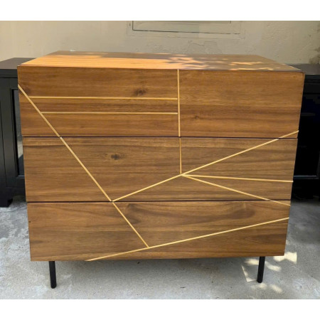Living Spaces 206180 : Tủ Đứng 3 Ngăn Kéo - Vàng Đồng